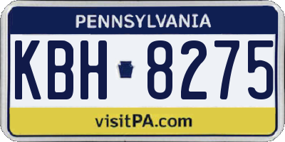 PA license plate KBH8275
