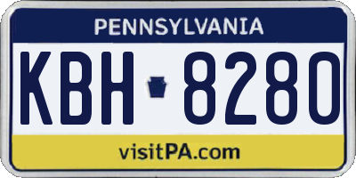 PA license plate KBH8280