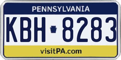 PA license plate KBH8283