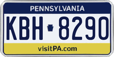 PA license plate KBH8290