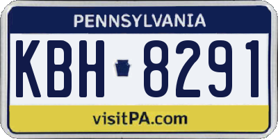 PA license plate KBH8291