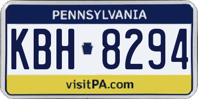 PA license plate KBH8294