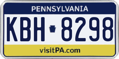 PA license plate KBH8298