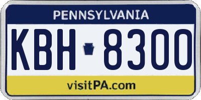 PA license plate KBH8300