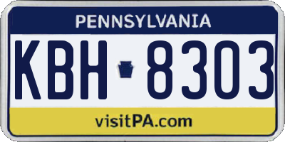 PA license plate KBH8303
