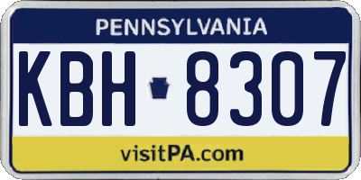 PA license plate KBH8307