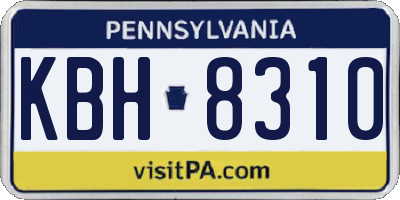 PA license plate KBH8310