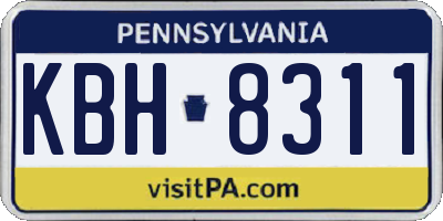 PA license plate KBH8311