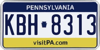 PA license plate KBH8313