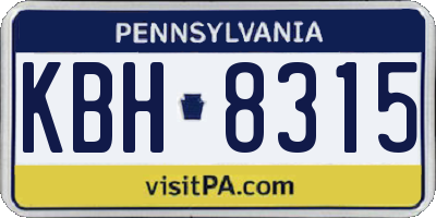 PA license plate KBH8315