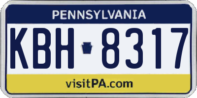 PA license plate KBH8317