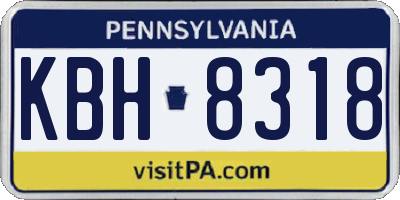 PA license plate KBH8318