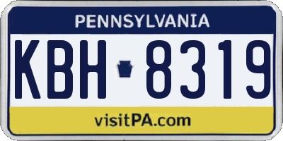 PA license plate KBH8319