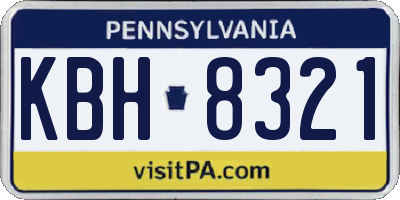 PA license plate KBH8321