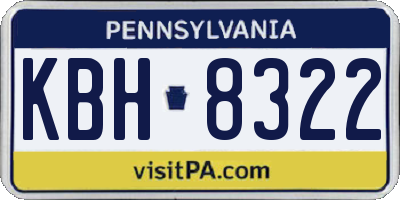 PA license plate KBH8322