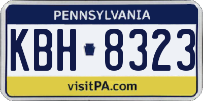 PA license plate KBH8323
