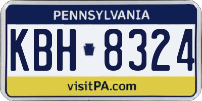 PA license plate KBH8324