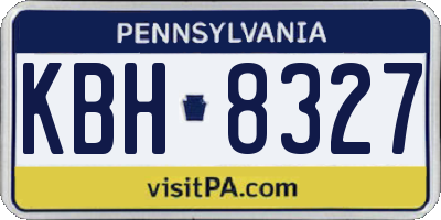 PA license plate KBH8327