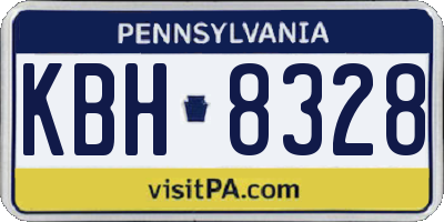 PA license plate KBH8328