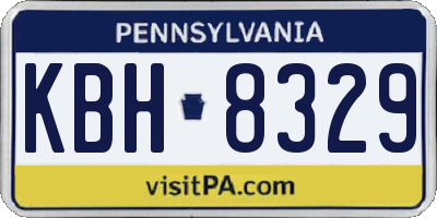 PA license plate KBH8329