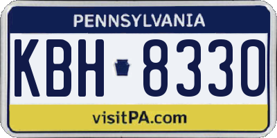 PA license plate KBH8330