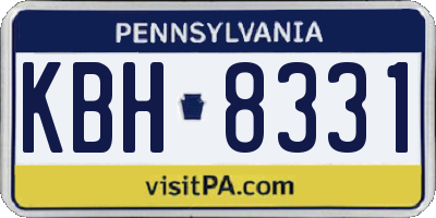 PA license plate KBH8331