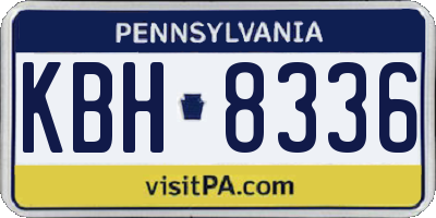 PA license plate KBH8336