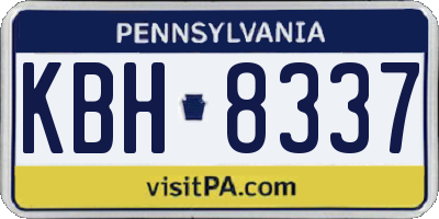 PA license plate KBH8337