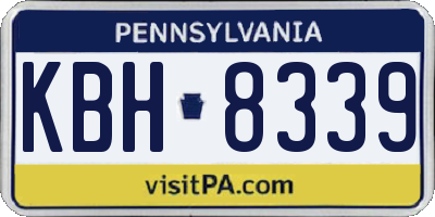 PA license plate KBH8339