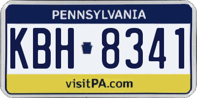 PA license plate KBH8341