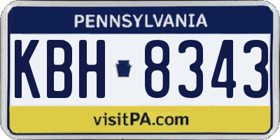 PA license plate KBH8343