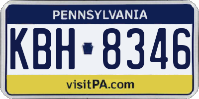 PA license plate KBH8346