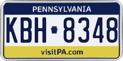 PA license plate KBH8348