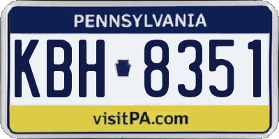 PA license plate KBH8351