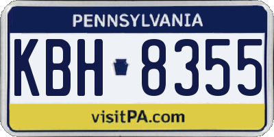 PA license plate KBH8355