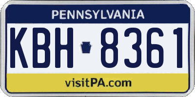 PA license plate KBH8361