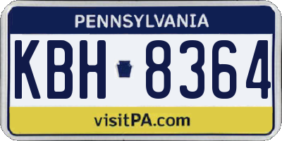 PA license plate KBH8364