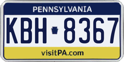 PA license plate KBH8367