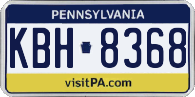PA license plate KBH8368