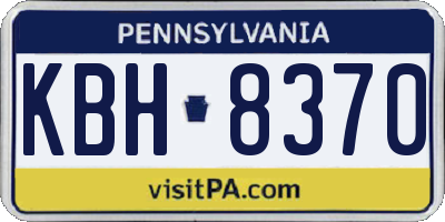 PA license plate KBH8370