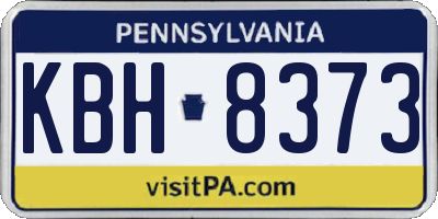 PA license plate KBH8373