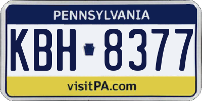 PA license plate KBH8377