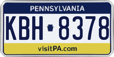PA license plate KBH8378