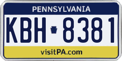 PA license plate KBH8381