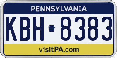 PA license plate KBH8383