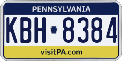 PA license plate KBH8384