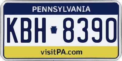 PA license plate KBH8390