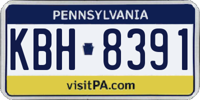 PA license plate KBH8391