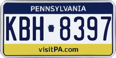 PA license plate KBH8397