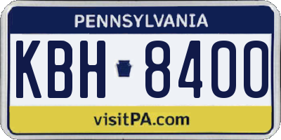 PA license plate KBH8400